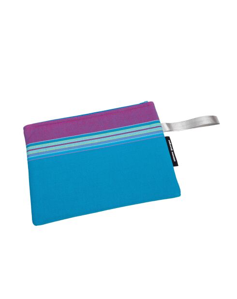 Pochette de plage Santorin bleue - 28x21 cm