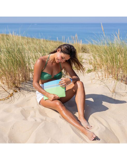 Pochette de plage Bahamas vert - 28x21 cm