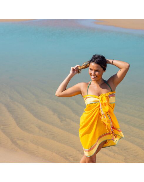 Kikoi pareo Majorque jaune - 165x100 cm