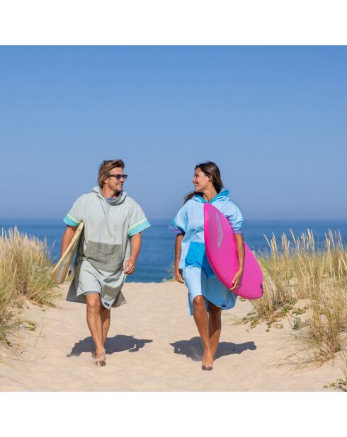 Poncho plage adulte Tiwi bleu - 105x68 cm