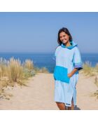 Poncho plage adulte Tiwi bleu - 105x68 cm