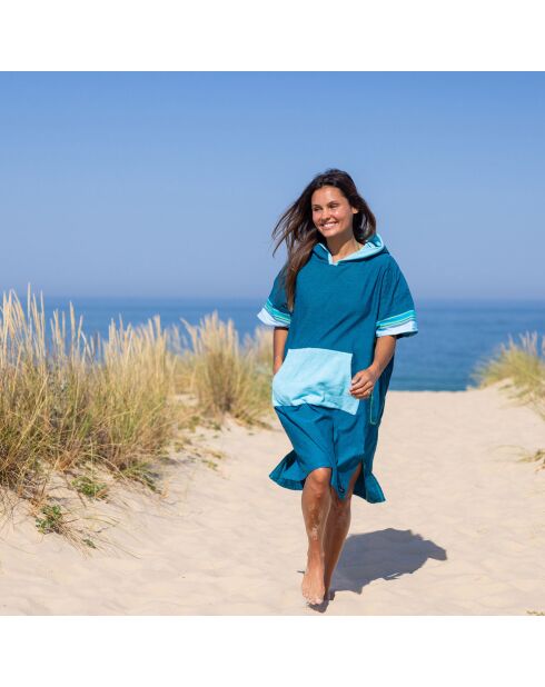 Poncho plage adulte Cuba vert - 105x68 cm