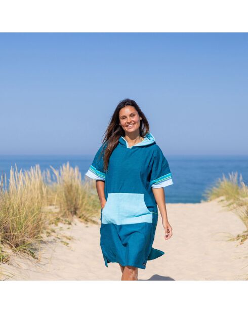 Poncho plage adulte Cuba vert - 105x68 cm