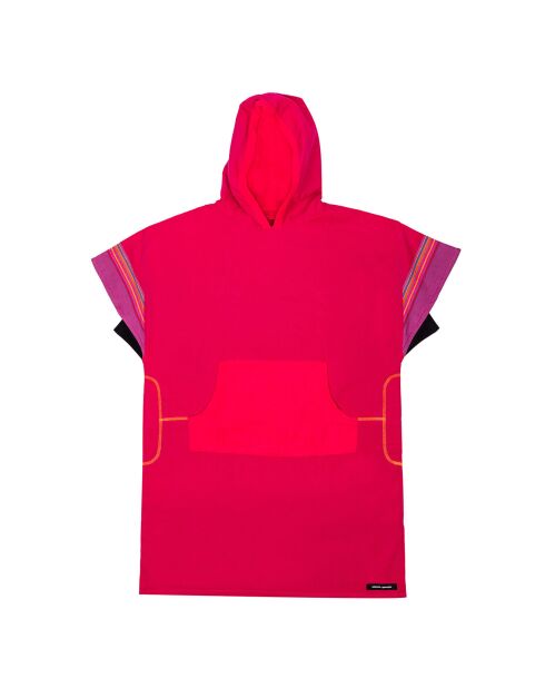 Poncho plage adulte Grenadines fushia - 105x68 cm