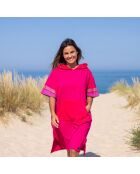 Poncho plage adulte Grenadines fushia - 105x68 cm