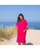 Poncho plage adulte Grenadines fushia - 105x68 cm