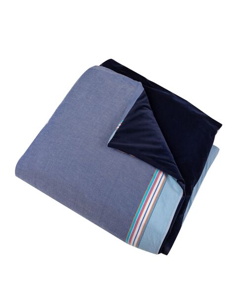 Edredon Coton & Velours Hendaye bleu - 200x97 cm