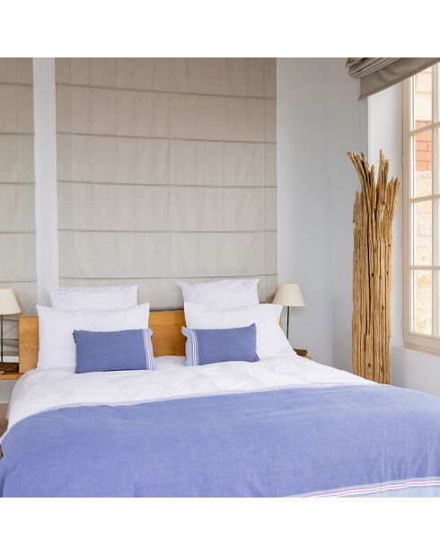 Edredon Coton & Velours Hendaye bleu - 200x97 cm