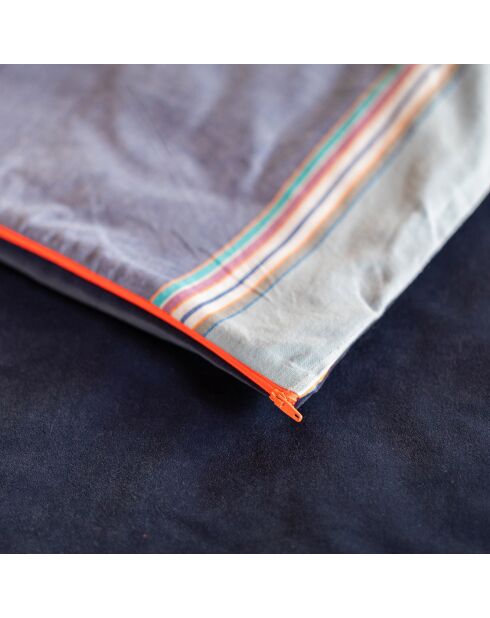 Edredon Coton & Velours Hendaye bleu - 200x97 cm