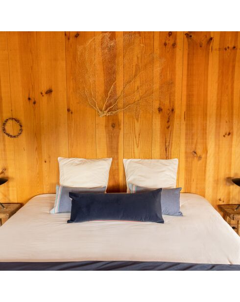 Edredon Coton & Velours Hendaye bleu - 200x97 cm