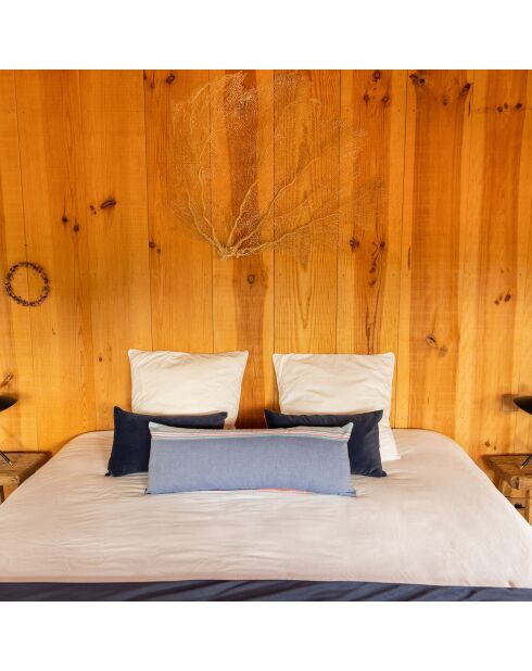 Edredon Coton & Velours Hendaye bleu - 200x97 cm