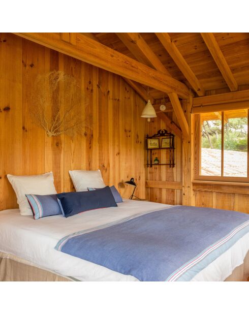 Edredon Coton & Velours Hendaye bleu - 200x97 cm