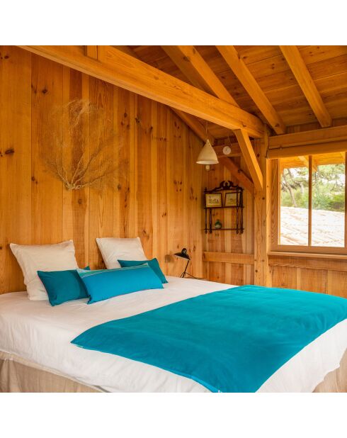 Edredon Coton & Velours Maurice vert - 200x97 cm