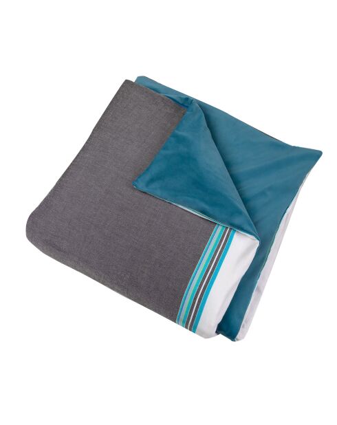 Edredon Coton & Velours Diamant gris - 200x97 cm