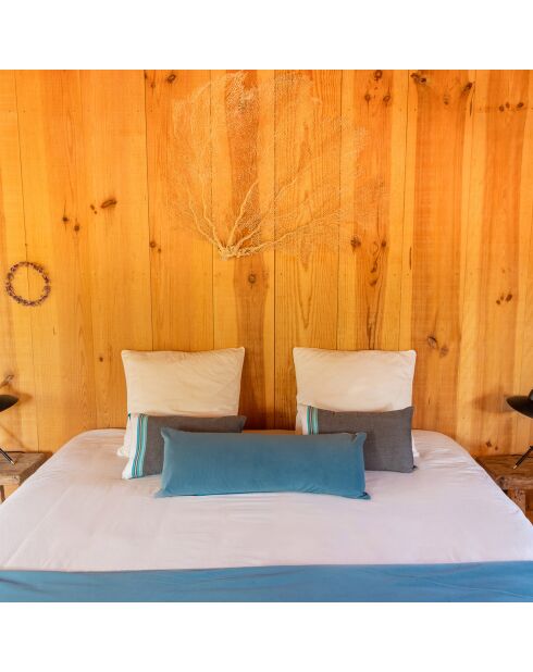 Edredon Coton & Velours Diamant gris - 200x97 cm