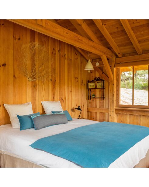 Edredon Coton & Velours Diamant gris - 200x97 cm