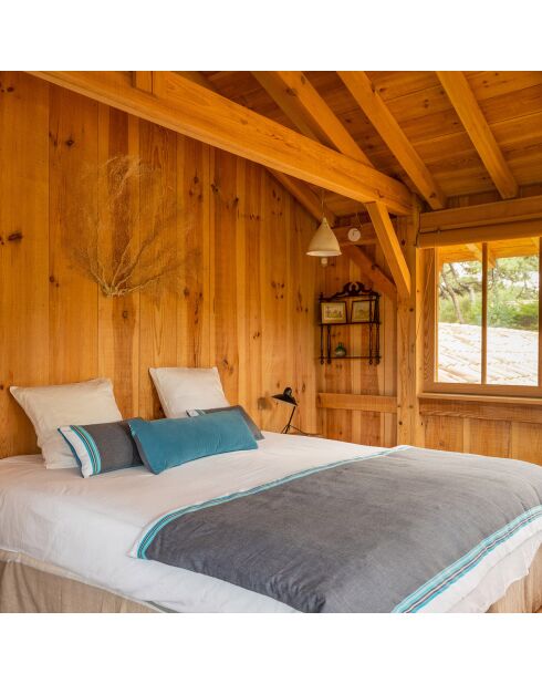 Edredon Coton & Velours Diamant gris - 200x97 cm