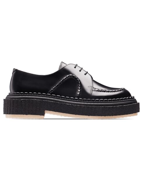Derbies à Lacets en Cuir de Veau noires