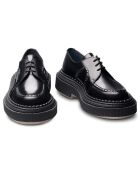 Derbies à Lacets en Cuir de Veau noires
