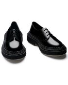 Derbies à Lacets en Cuir de Veau noires