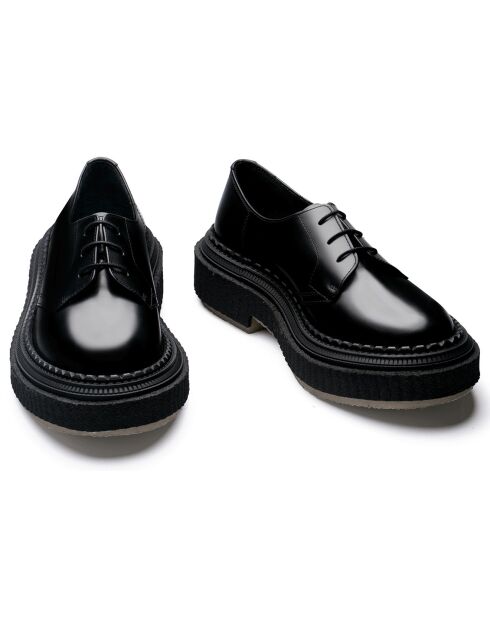 Derbies à Lacets en Cuir de Veau noires