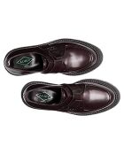 Derbies à Boucle en Cuir de Veau bordeaux