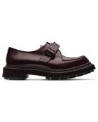 Derbies à Boucle en Cuir de Veau bordeaux