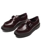 Derbies à Boucle en Cuir de Veau bordeaux