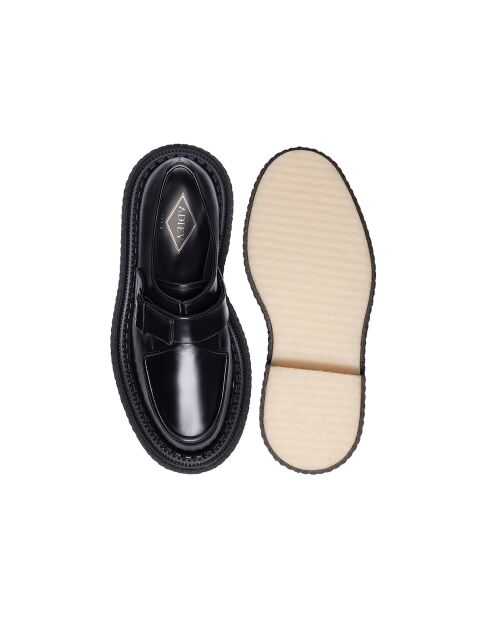 Derbies à Boucle en Cuir de Veau noires