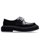 Derbies à Boucle en Cuir de Veau noires