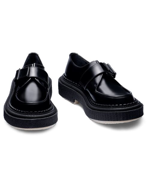 Derbies à Boucle en Cuir de Veau noires