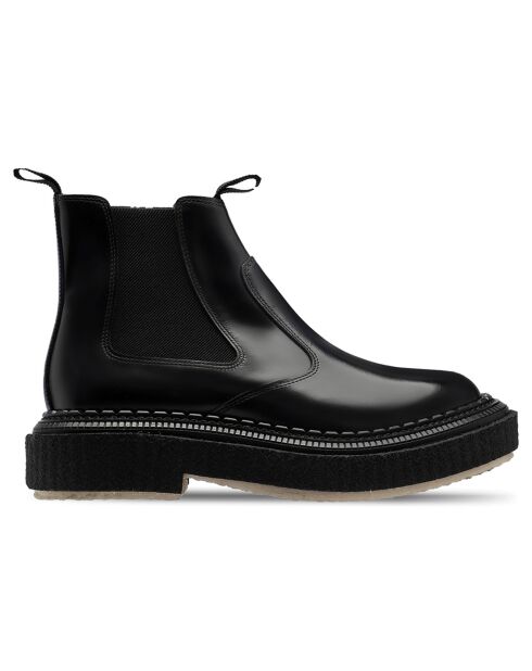 Botte Chelsea en Cuir de Veau noires