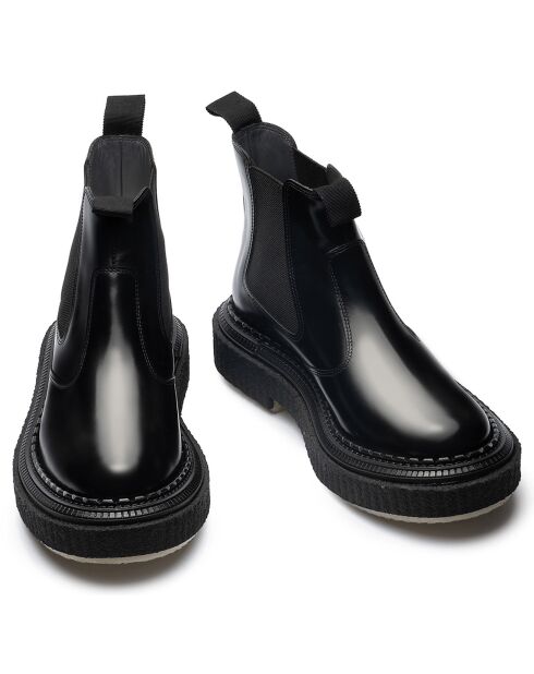 Botte Chelsea en Cuir de Veau noires