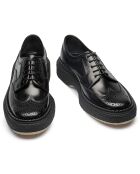 Derbies à Lacets en Cuir de Veau noires