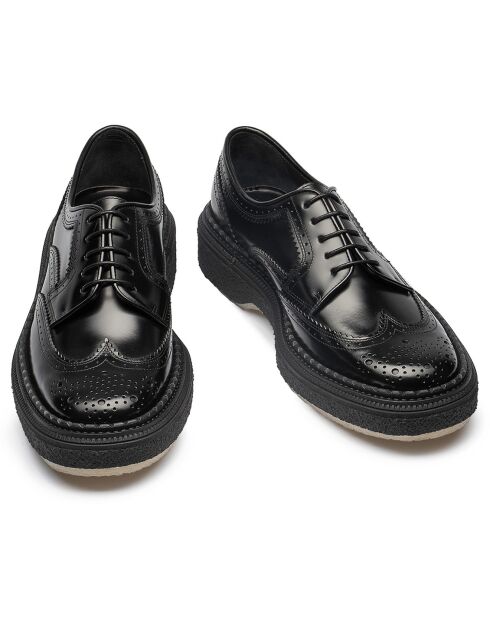 Derbies à Lacets en Cuir de Veau noires