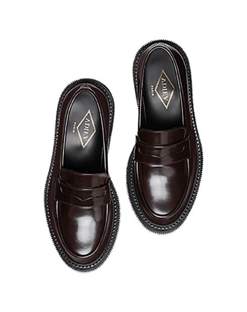 Mocassins en Cuir de Veau bordeaux