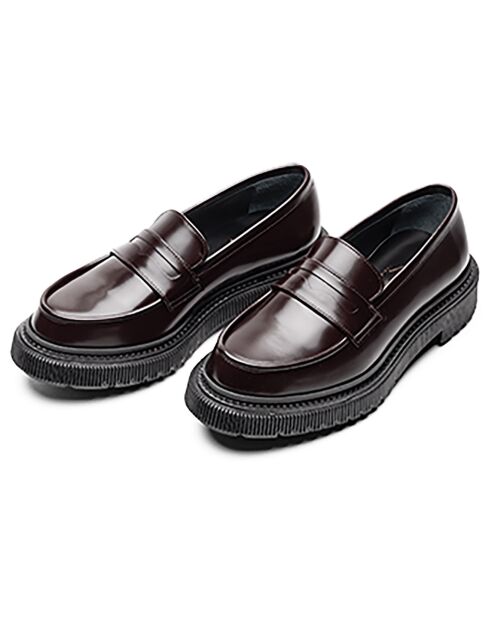 Mocassins en Cuir de Veau bordeaux
