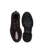 Bottines à Lacets en Cuir de Veau bordeaux