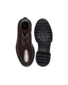 Bottines à Lacets en Cuir de Veau marron foncé