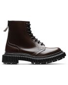 Bottines à Lacets en Cuir de Veau marron foncé