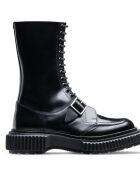 Bottines Hautes à Boucle en Cuir de Veau noires