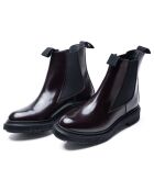 Bottines Chelsea en Cuir de Veau bordeaux