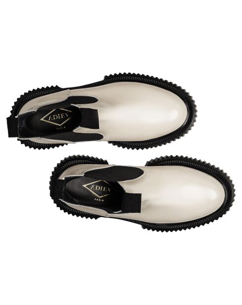 Bottines Chelsea en Cuir de Veau ivoire