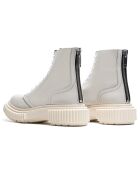 Bottines à Lacets en Cuir de Veau beiges