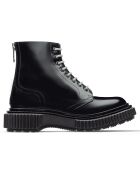 Bottines à Lacets en Cuir de Veau noires