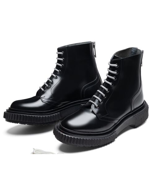 Bottines à Lacets en Cuir de Veau noires