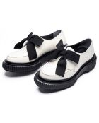 Derbies à Noeud en Cuir de Veau ivoire