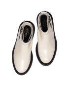 Bottines à Boucle en Cuir de Veau ivoire