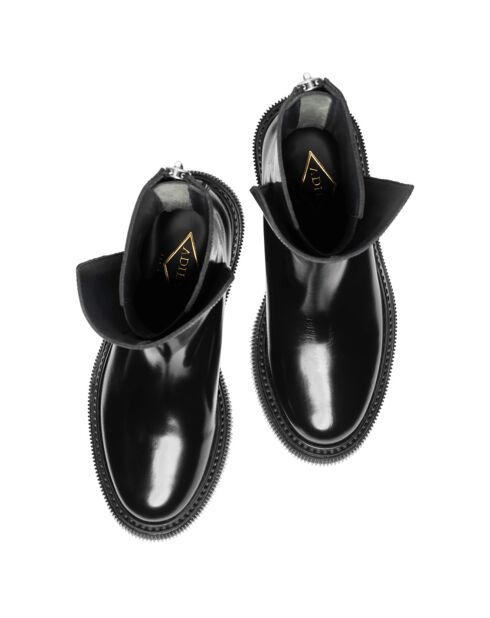 Bottines Hautes en Cuir de Veau noires