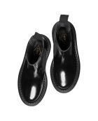 Bottines Chelsea à Plateforme en Cuir de Veau  noires